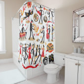 Jazz Icons Set: Abgeschiedener Hintergrund Duschvorhang (Beispiel)