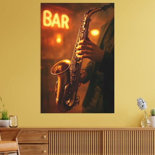 Jazz in Bar Lights Leinwanddruck (Insitu (Wohnzimmer))
