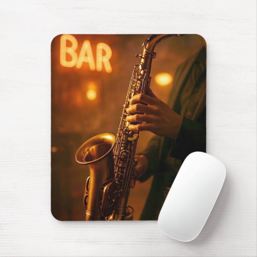 Jazz in Bar Lights Mousepad (Mit Mouse)