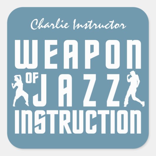 Jazz Instruction individuelle Name & Color Aufkleb Quadratischer Aufkleber (Vorderseite)
