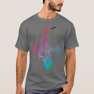 Jazz Instrument saxophonistische Musik Farbenfroh  T-Shirt