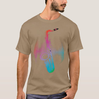 Jazz Instrument saxophonistische Musik Farbenfroh  T-Shirt