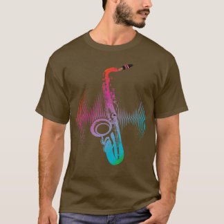 Jazz Instrument saxophonistische Musik Farbenfroh  T-Shirt
