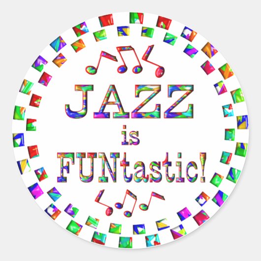 Jazz ist FUNtastic Runder Aufkleber (Vorderseite)