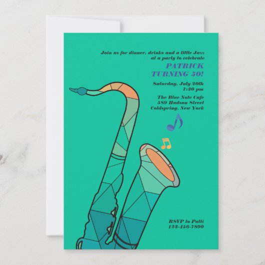 Jazz It up Invasion Einladung (Vorderseite)