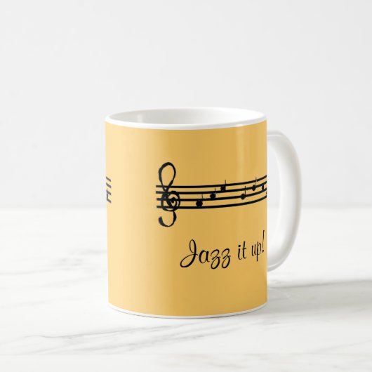 Jazz it Up Musical Design Kaffeetasse (VorderseiteRechts)