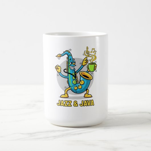 Jazz & Java Lustige Saxophon-Kaffeetassen  | Jazz  Kaffeetasse (Mittel)