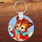 Jazz-Kätzchen der 1950er Jahre Schlüsselanhänger (Vorderseite)