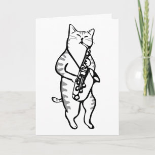 JAZZ-KATZE GEBURTSTAGSKARTE KARTE