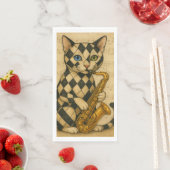 Jazz-Katze Serviette (Beispiel)
