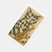Jazz-Katze Serviette (Ecke)