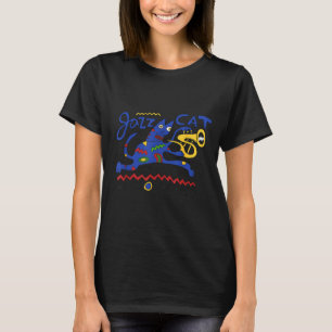 Jazz-Katze-Trompete New Orleans Design T-Shirt