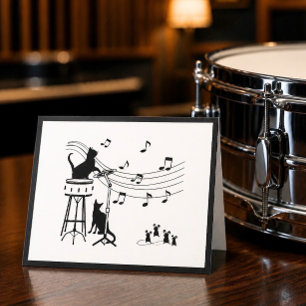 Jazz Katzen   Drum gefaltete Karte