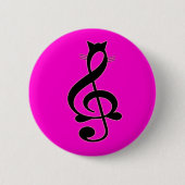 Jazz-Katzen-Knopf Button (Vorderseite)