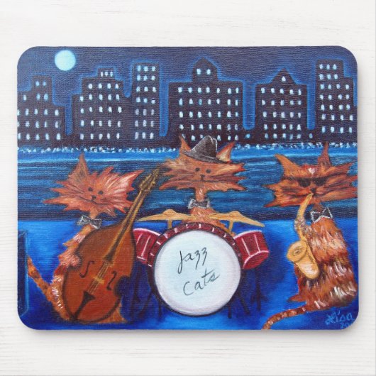 Jazz-Katzen-Mausunterlage Mousepad (Vorne)