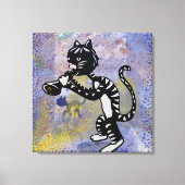 Jazz Kitty Wrapped Canvas Print Leinwanddruck (Vorderseite)