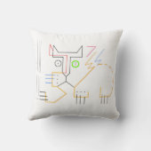 Jazz, Kratzer, Abstrakter Katzenwirbel Kissen (Rückseite)