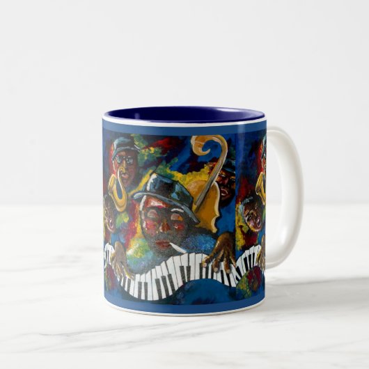 Jazz-Kunstarbeit Kaffee-Tasse Zweifarbige Tasse (VorderseiteRechts)