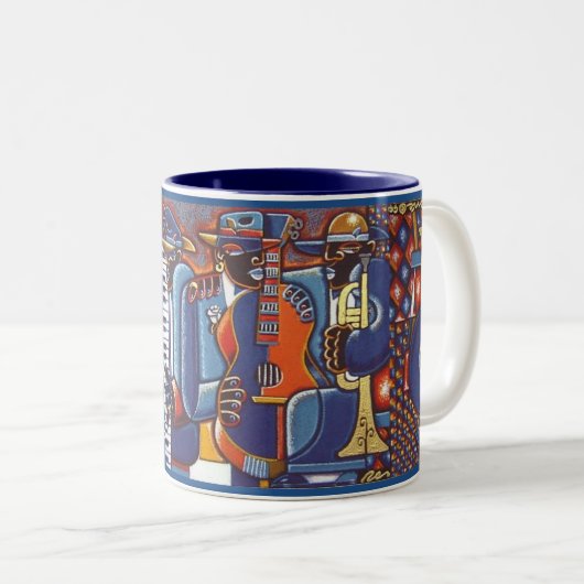 Jazz-Kunstarbeit Kaffee-Tasse Zweifarbige Tasse (VorderseiteRechts)