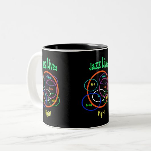 Jazz-Leben Zweifarbige Tasse (Vorderseite Links)