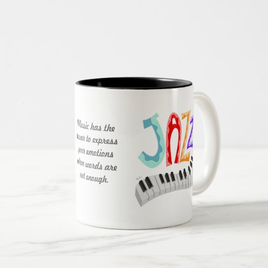 Jazz Lettering Zweifarbige Tasse (VorderseiteRechts)