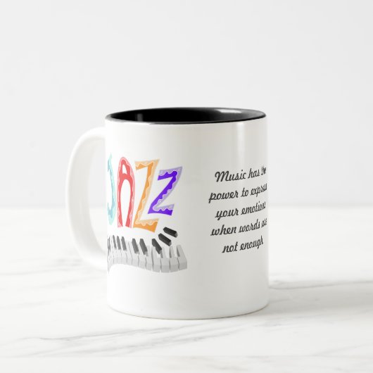 Jazz Lettering Zweifarbige Tasse (Vorderseite Links)