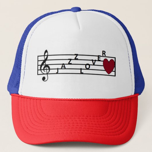 Jazz Lover Hat Truckerkappe (Vorderseite)