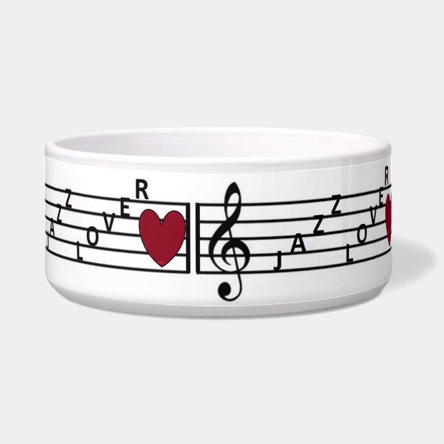 Jazz Lover Keramik Pet Bowl Napf (Vorderseite)