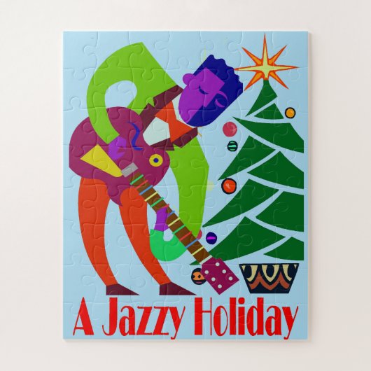 Jazz Man Weihnachtsstil Puzzle (Vertikal)