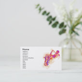 Jazz-Mann-Saxophon-Visitenkarte Visitenkarte (Stehend Vorderseite)