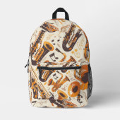 Jazz Melody - Saxophone Musikmuster Bedruckter Rucksack (Vorderseite)