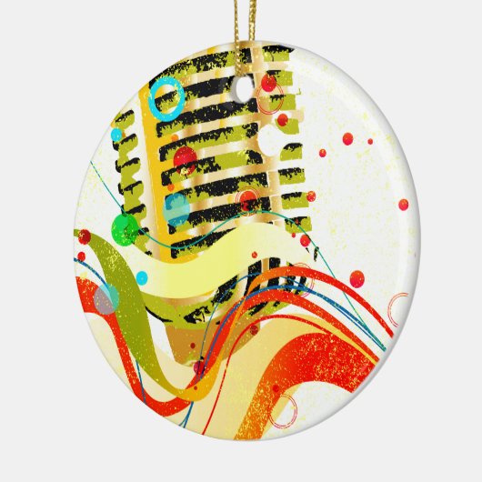Jazz Microphone Poster Keramikornament (Links)