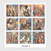 Jazz Music Art Sticker Collection (Blatt)