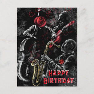 Jazz Music Birthday Card Postkarte