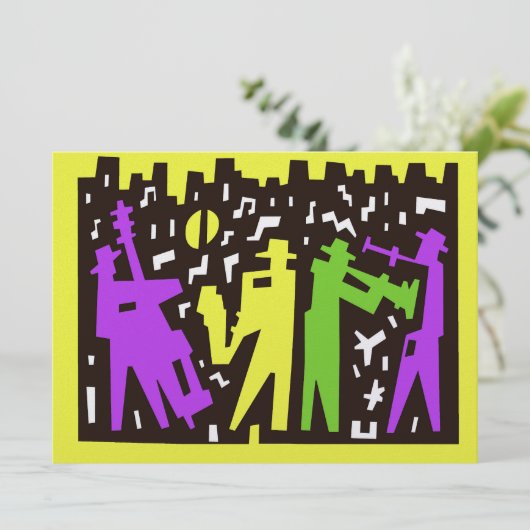 Jazz Music Einladung (Stehend Vorderseite)