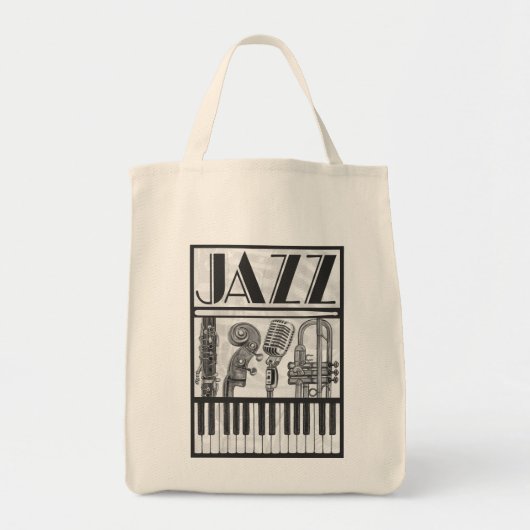 Jazz Music Instruments Leinwand Tasche (Vorne)