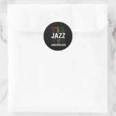 Jazz Music Juneteente Black Musician African Ameri Runder Aufkleber (Tasche)