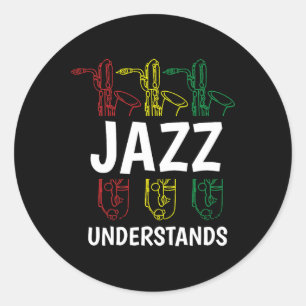 Jazz Music Juneteente Black Musician African Ameri Runder Aufkleber