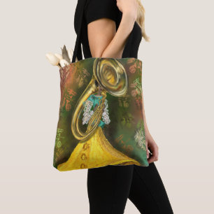 Jazz Music Lady Tuba Player Dance Tote Tag Tasche
