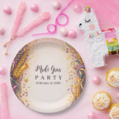 Jazz Music Mardi Gras Masquerade Pappteller (Party)