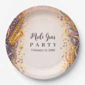 Jazz Music Mardi Gras Masquerade Pappteller (Vorderseite)