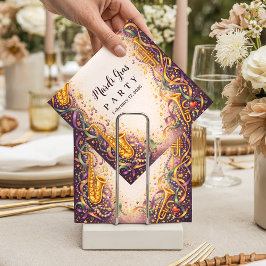 Jazz Music Mardi Gras Masquerade Serviette