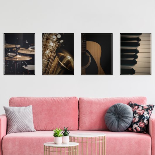 Jazz Music Nostalgia Print Set (Wohnzimmer)