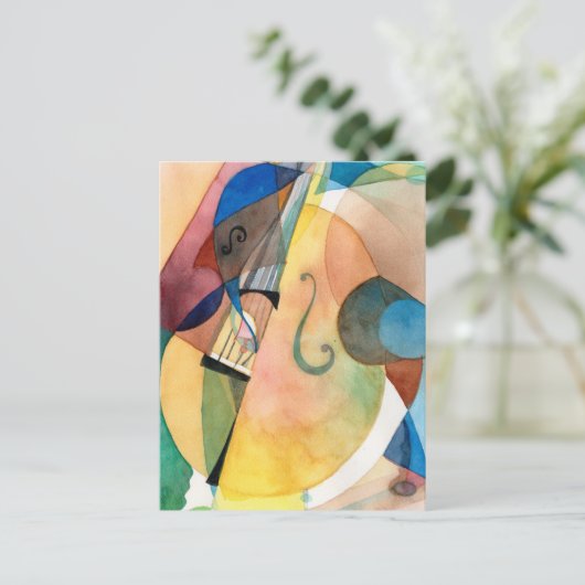 Jazz Music Painting "Bassline" Postkarte (Stehend Vorderseite)