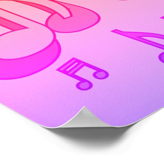 Jazz Music Pattern Tanzen Swirt Notes farbenfroh Poster (Ecke)