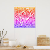 Jazz Music Pattern Tanzen Swirt Notes farbenfroh Poster (Küche)
