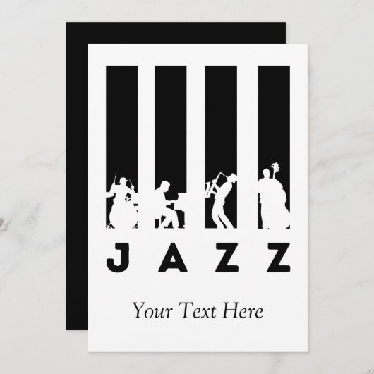 Jazz Music personalisiert Einladung (Vorne/Hinten)