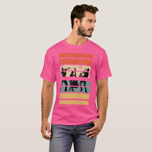 Jazz Music Player Disco Vintages Shirt (Vorne ganz)
