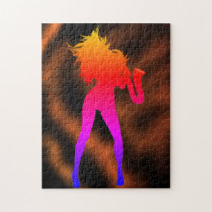 Jazz Music Saxophone Player Frau Puzzle Geschenk