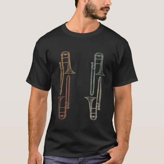 Jazz Music Trombone T - Shirt (Vorderseite)